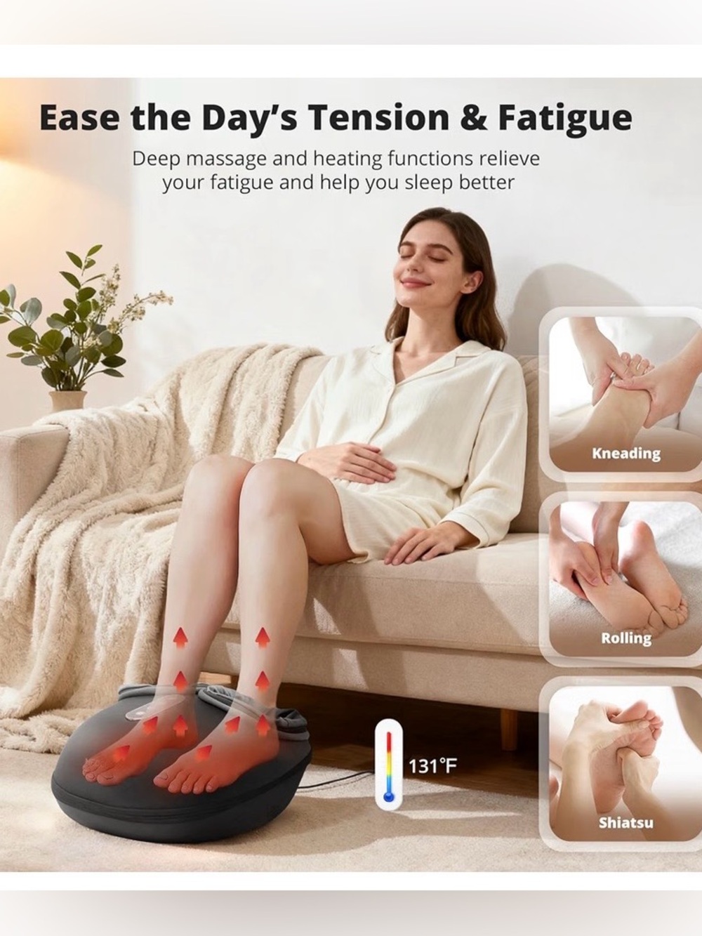New foot massage Shiatsu heat optional Tired Muscles, Deep Kneading Therapy mult